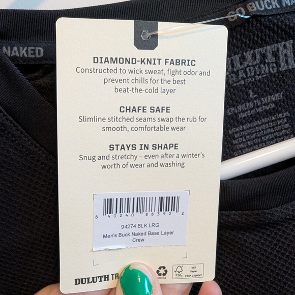 Duluth Trading Co Men's Charcoal Long Sleeve Tee - Picture 6 of 8